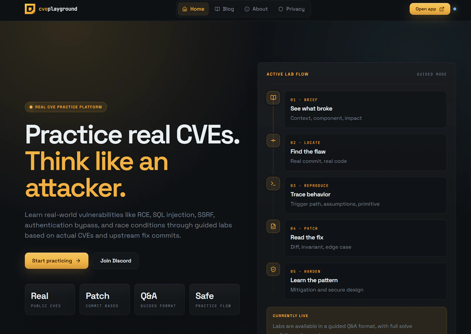 CVE Playground screenshot 1