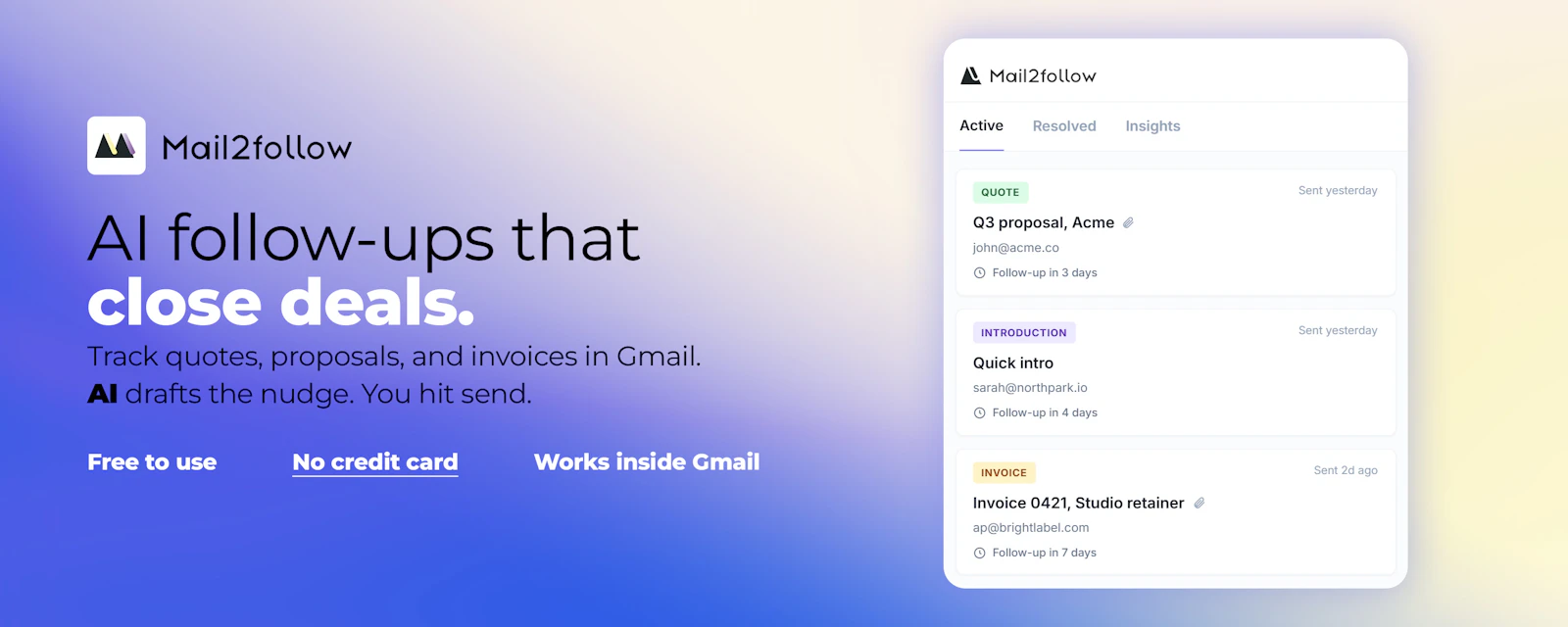Mail2Follow screenshot 1