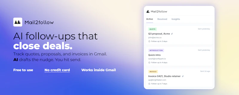 Mail2Follow screenshot 1