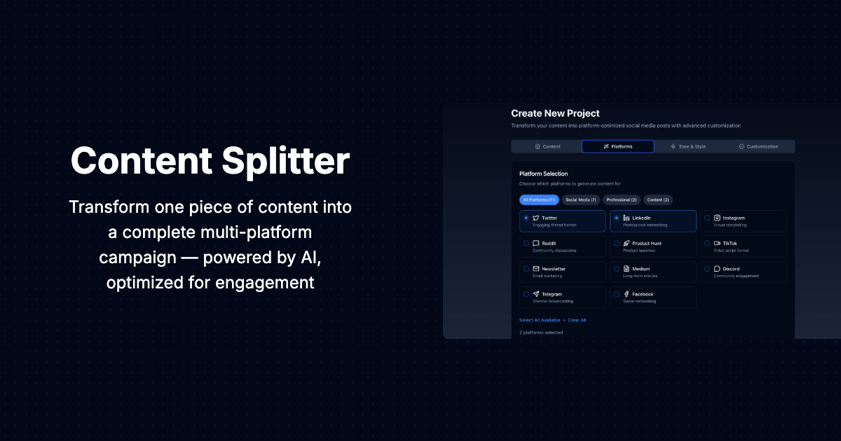 Mídia 1 de Contentsplitter