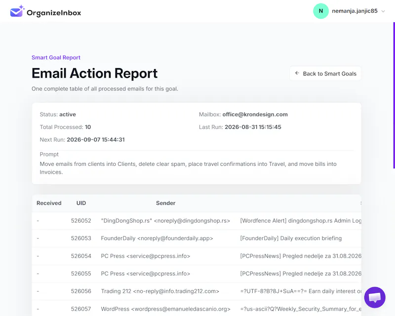 OrganizeInbox.email screenshot 3