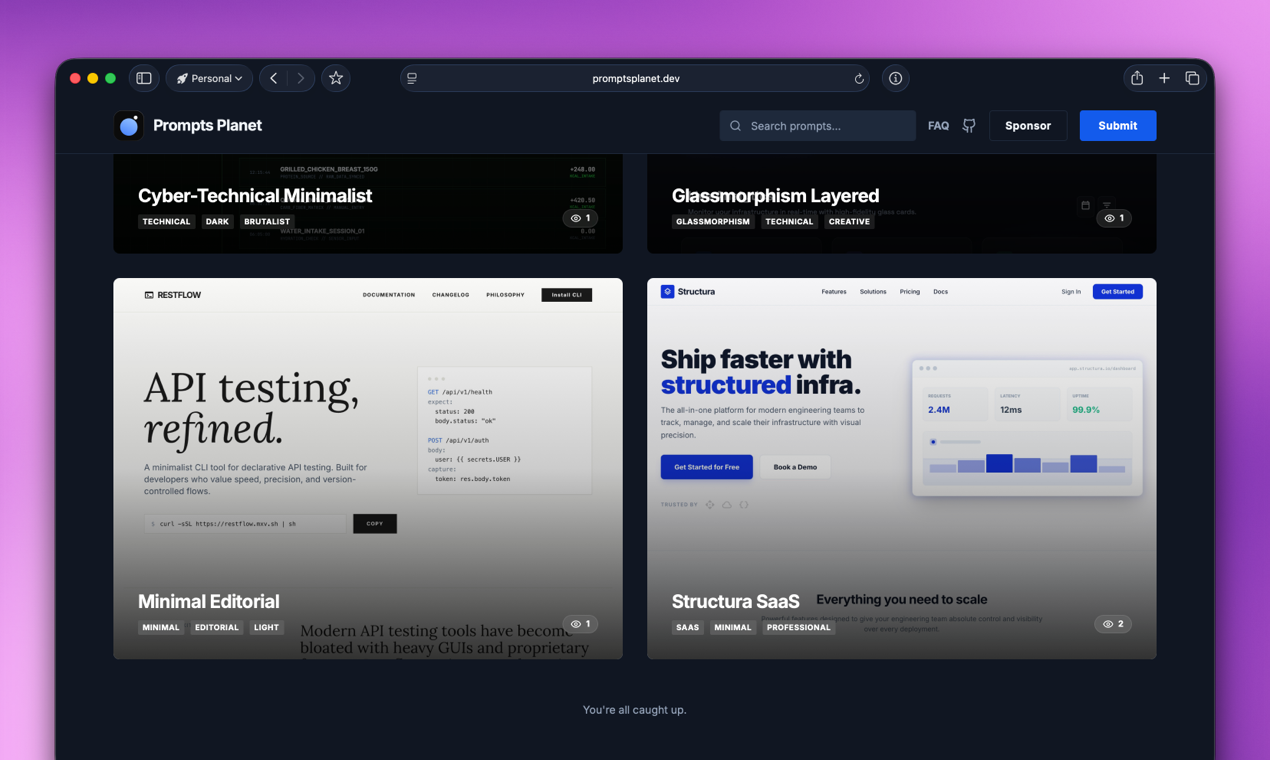 Prompts Planet - Screenshot 2 showing product features and functionality