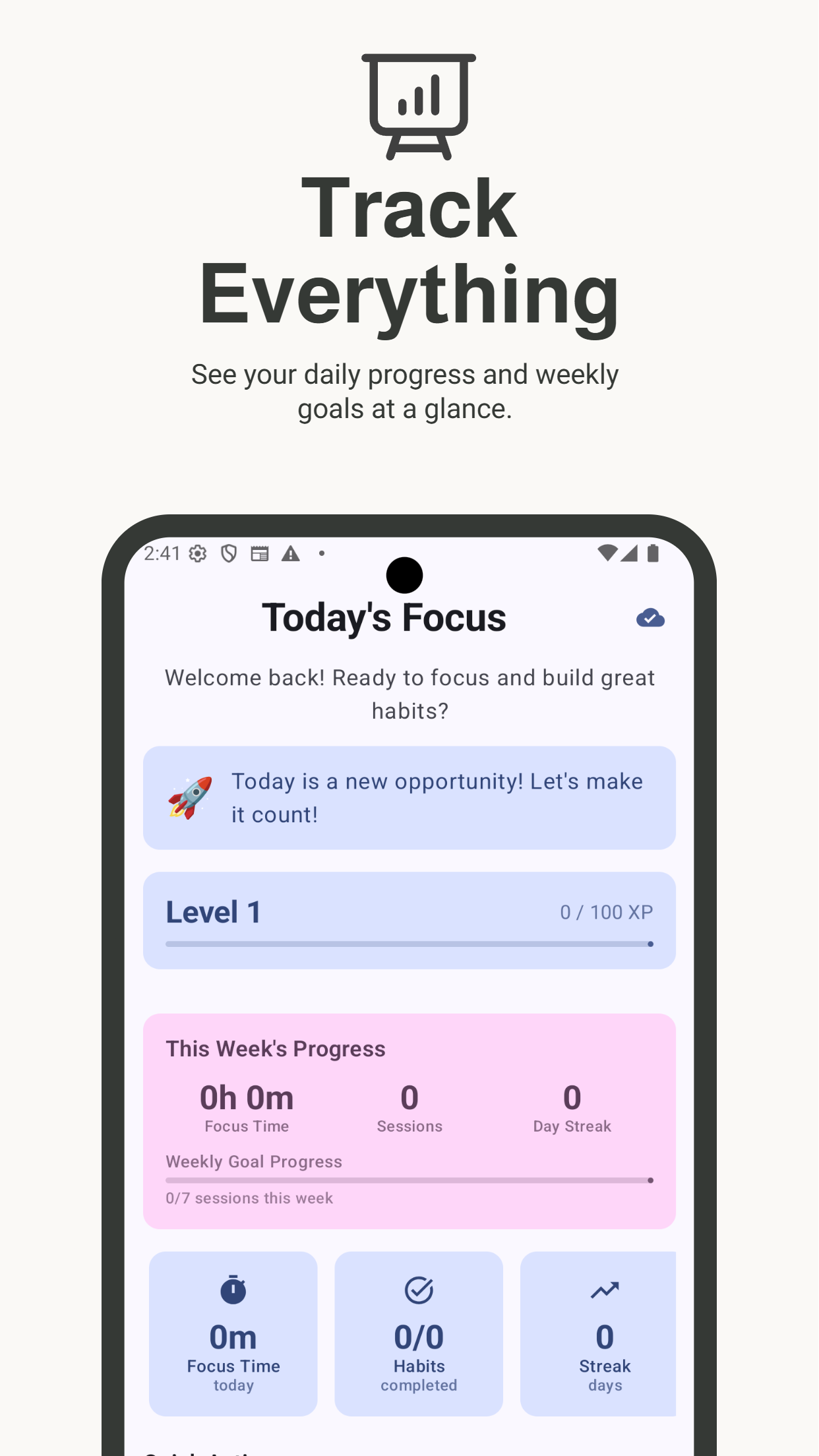 Zentrack - AI Alışkanlığı ve Focus Tracker - Günlük kalıplarınızı öğrenen AI ile çalışan alışkanlık izleyicisi medya 2