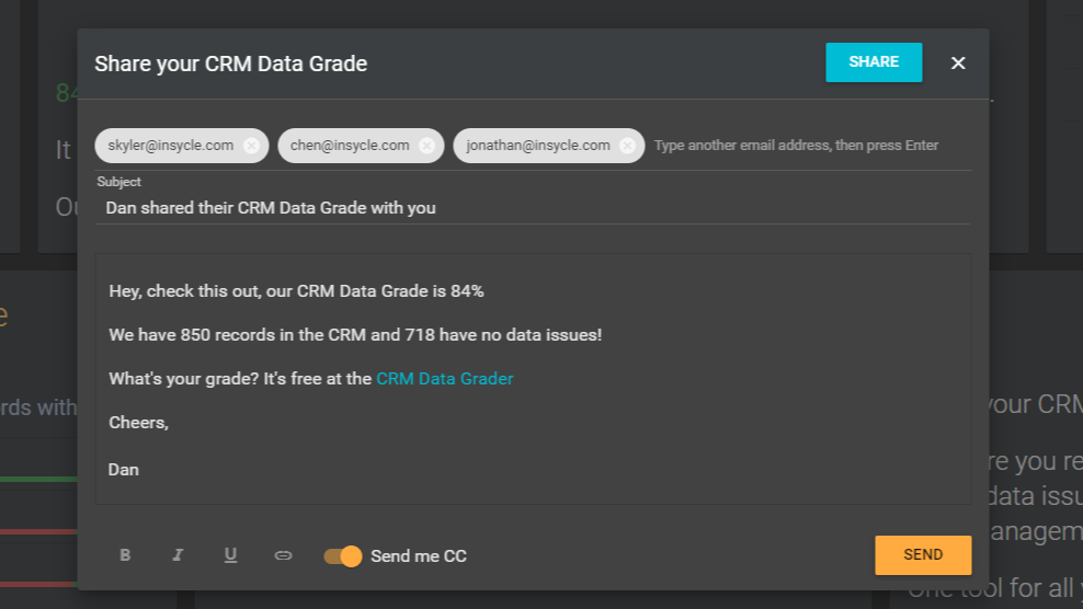CRM Data Grader by Insycle gallery image