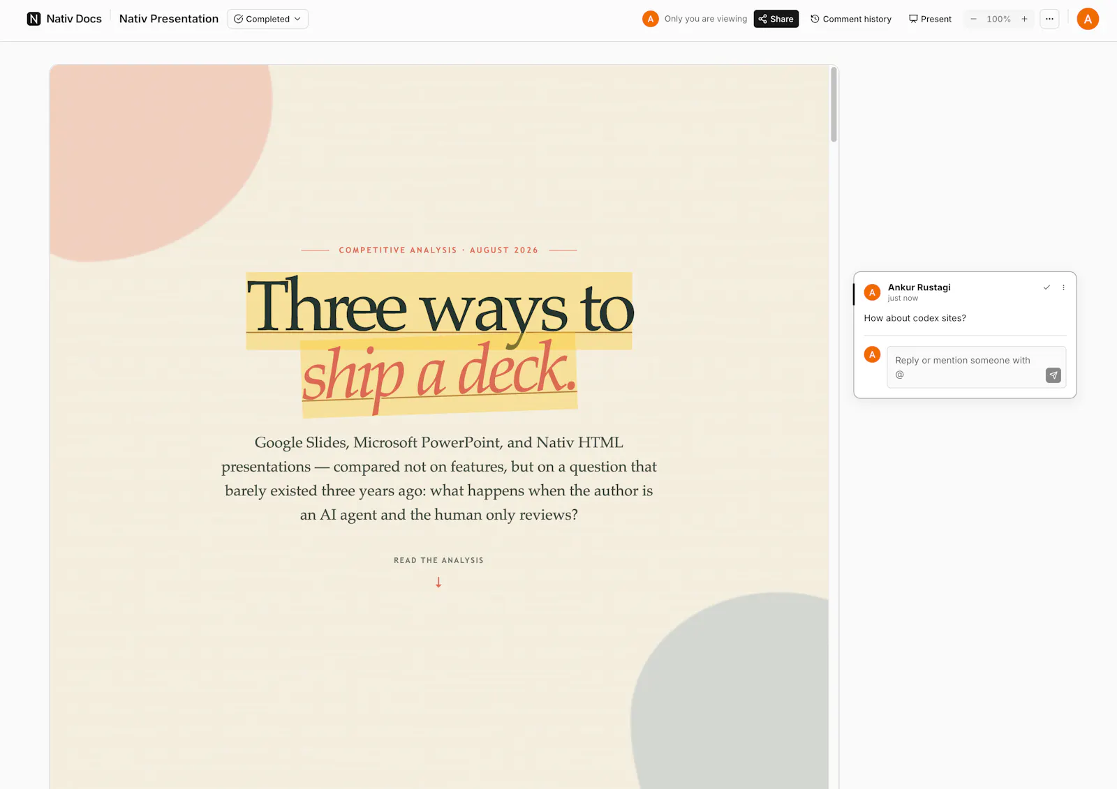 Nativ Docs screenshot 2