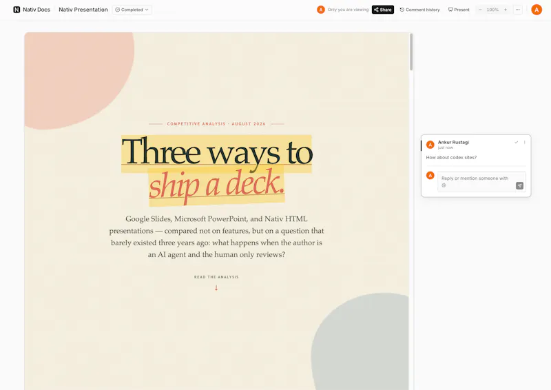 Nativ Docs screenshot 2