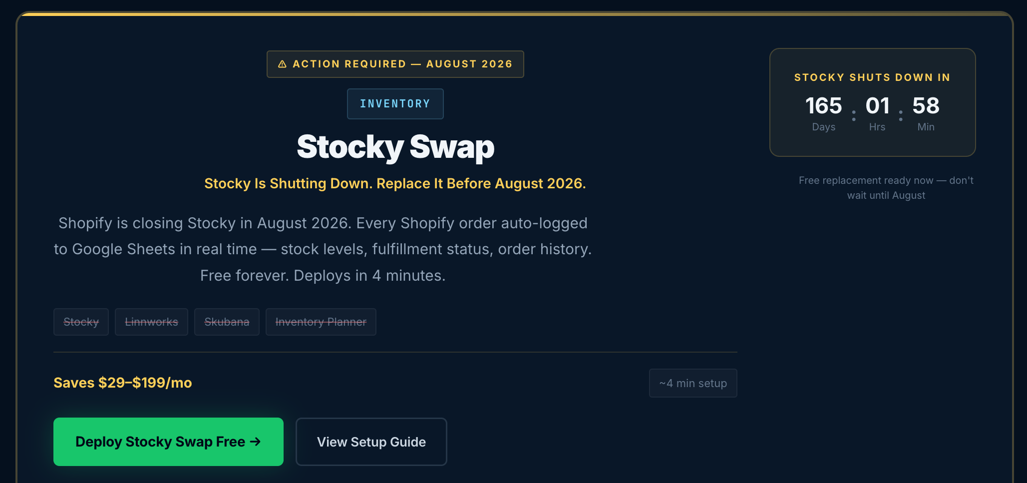 Replace paid Shopify apps free - Stocky gallery image