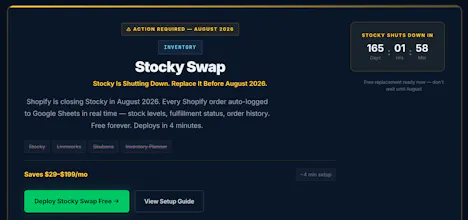 Replace paid Shopify apps free - Stocky gallery image