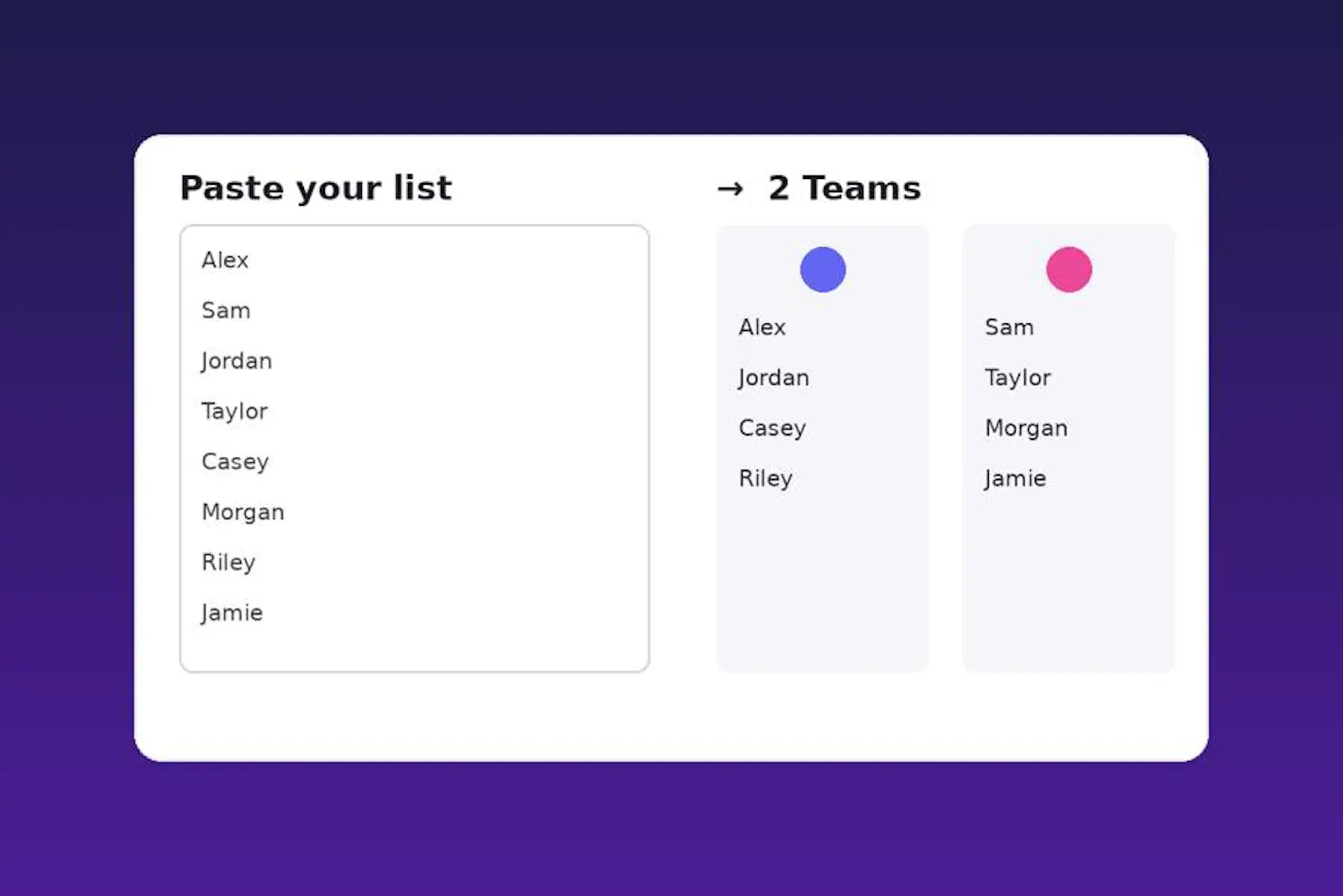 Random Team Generator screenshot 2