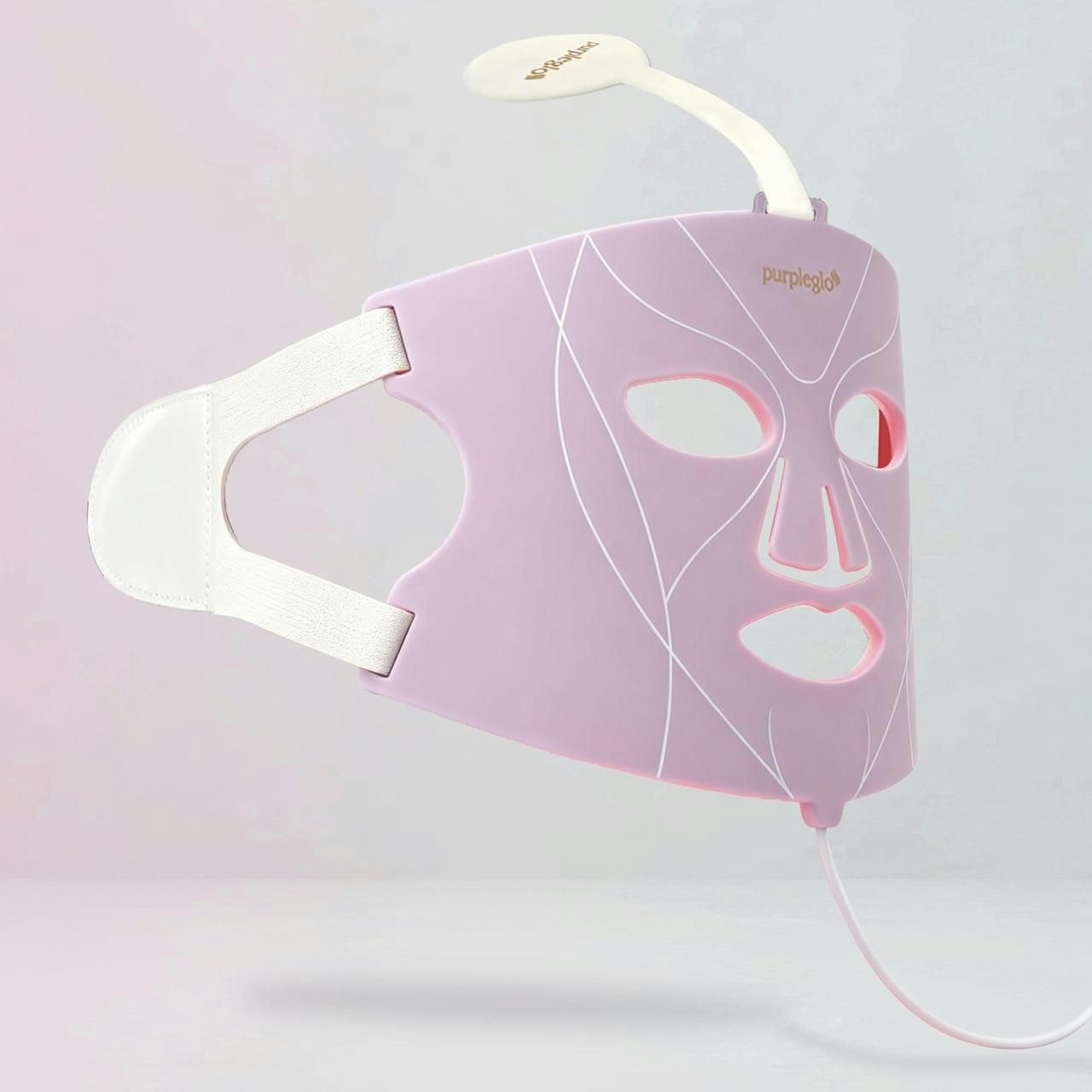 Purpleglo Red Light Therapy Mask - Main product screenshot demonstrating key features and user interface