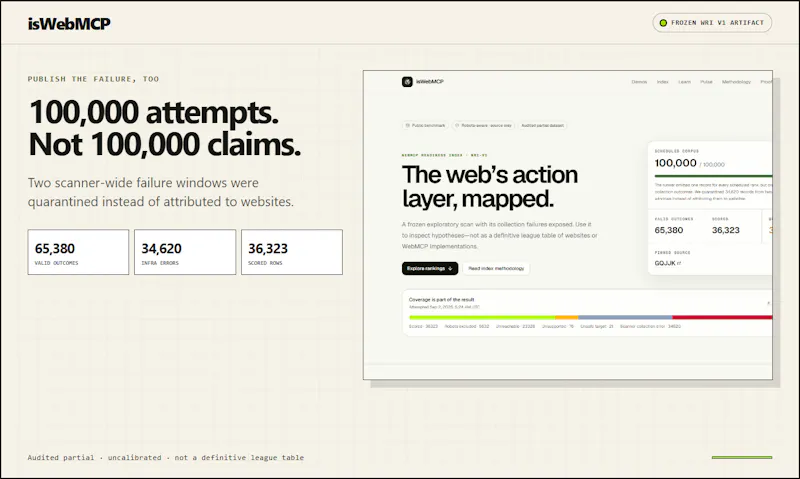 isWebMCP screenshot 2