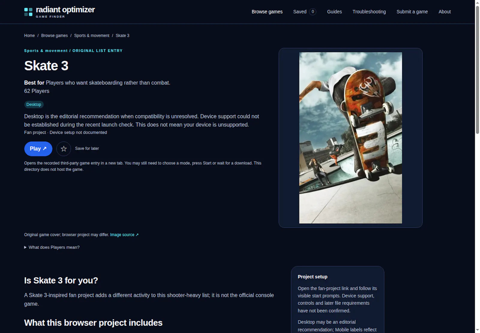 Radiant Optimizer games screenshot 2
