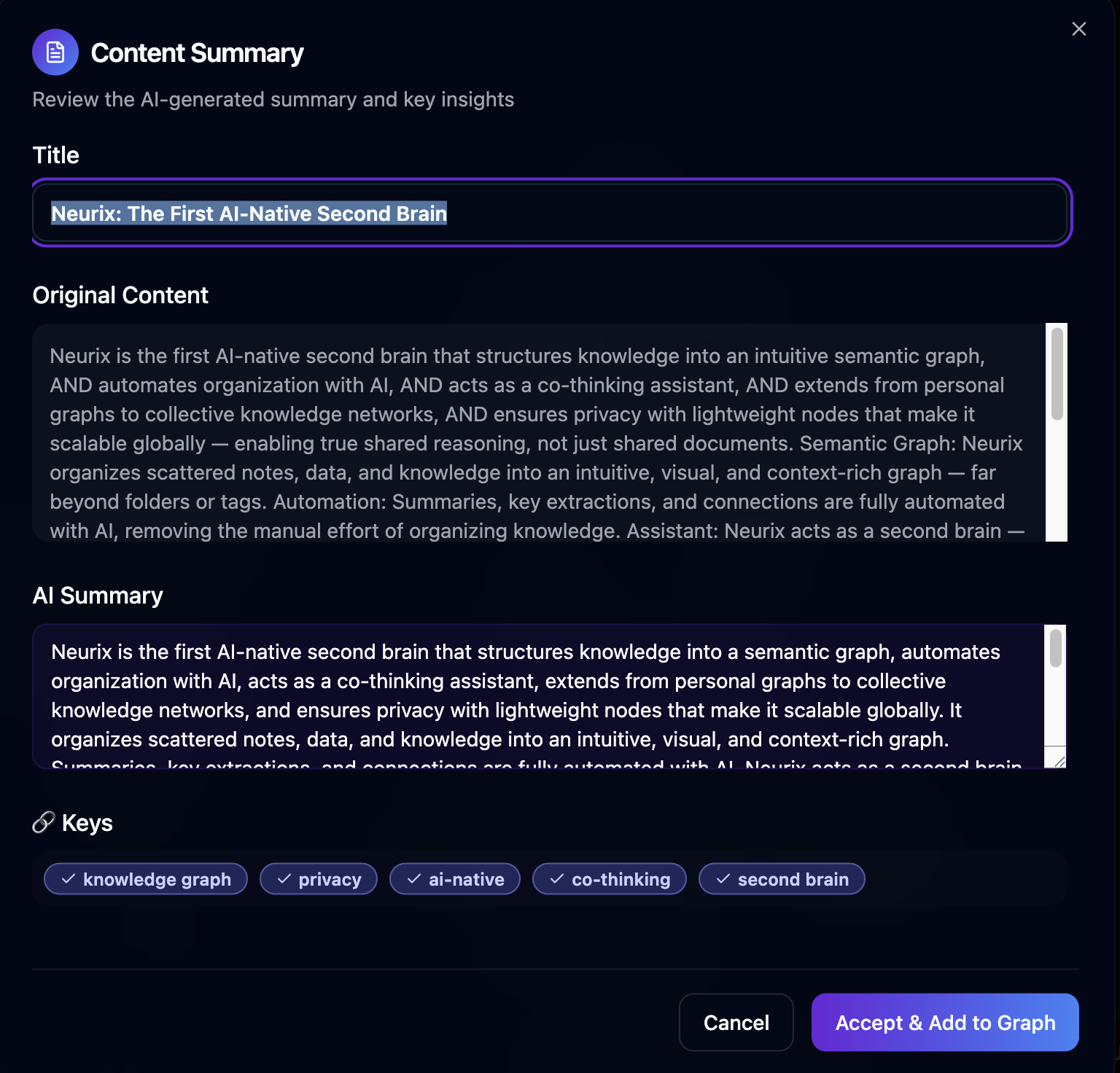 Neurix - Screenshot 3 showing product features and functionality