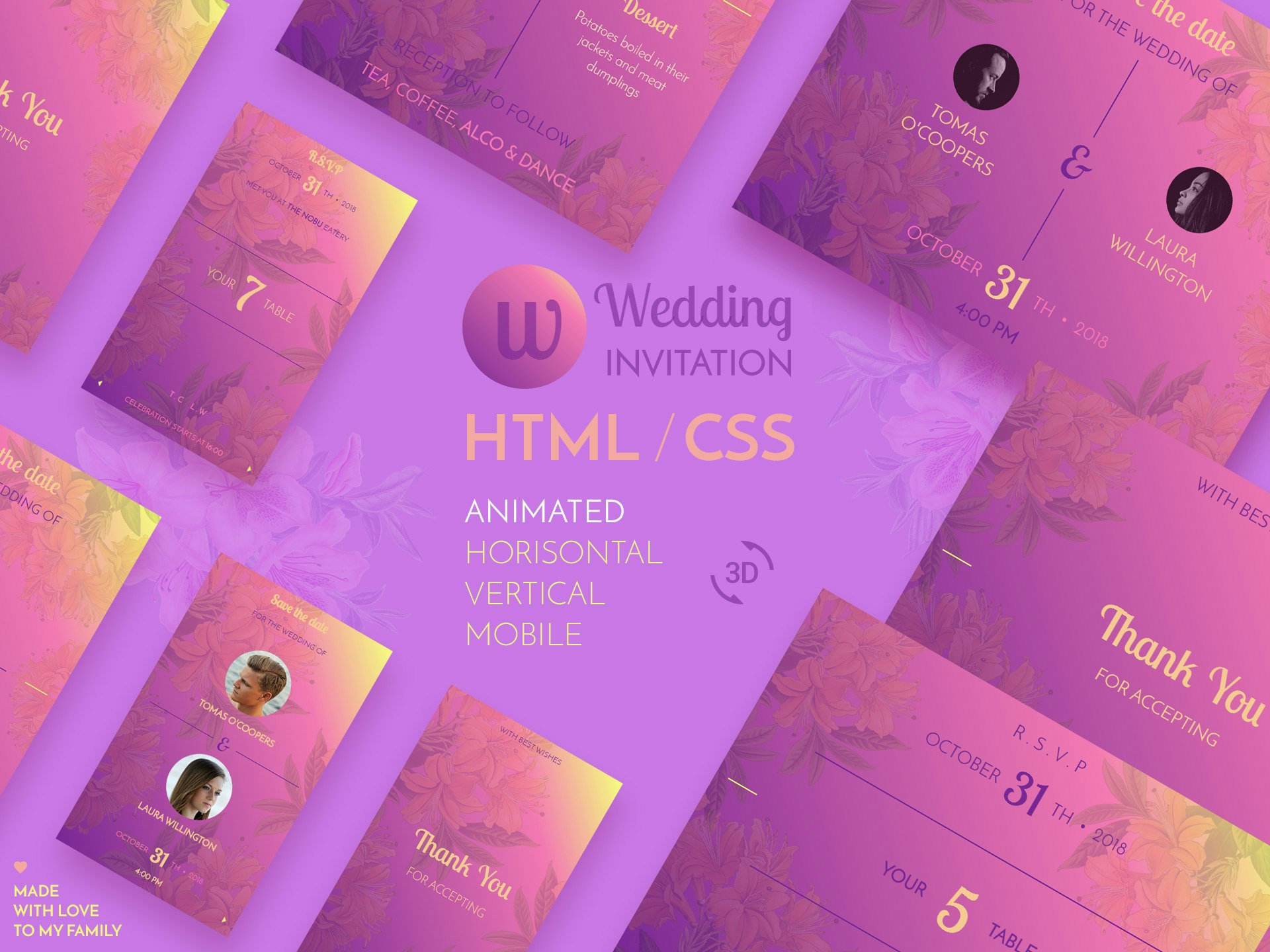Browser HTML wedding invitation gallery image
