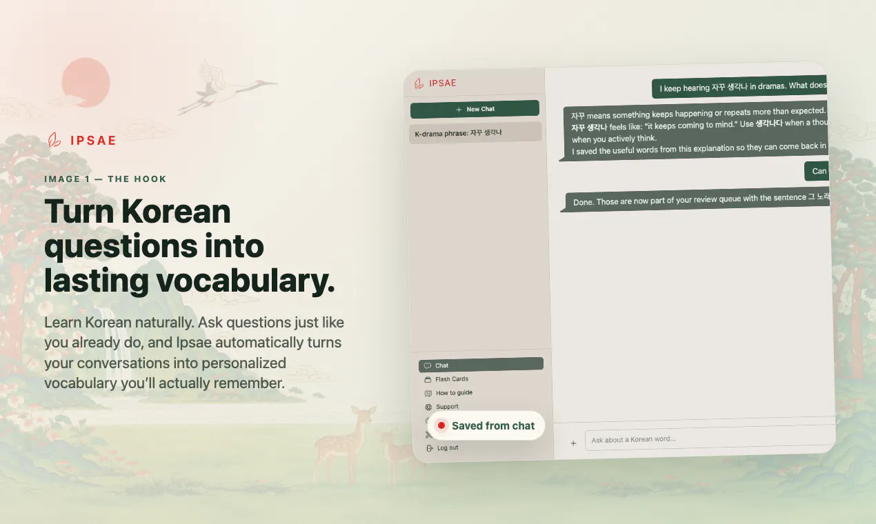 Ipsae: AI Korean Vocabulary screenshot 1