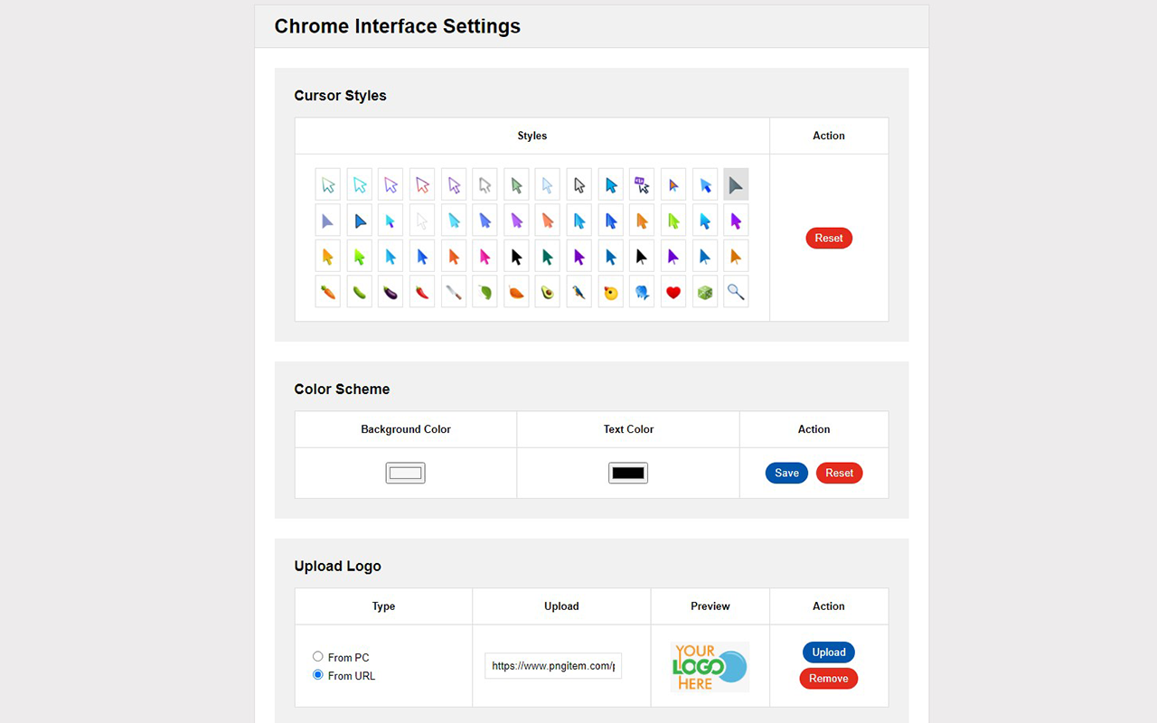 Antara muka tersuai Chrome media 5