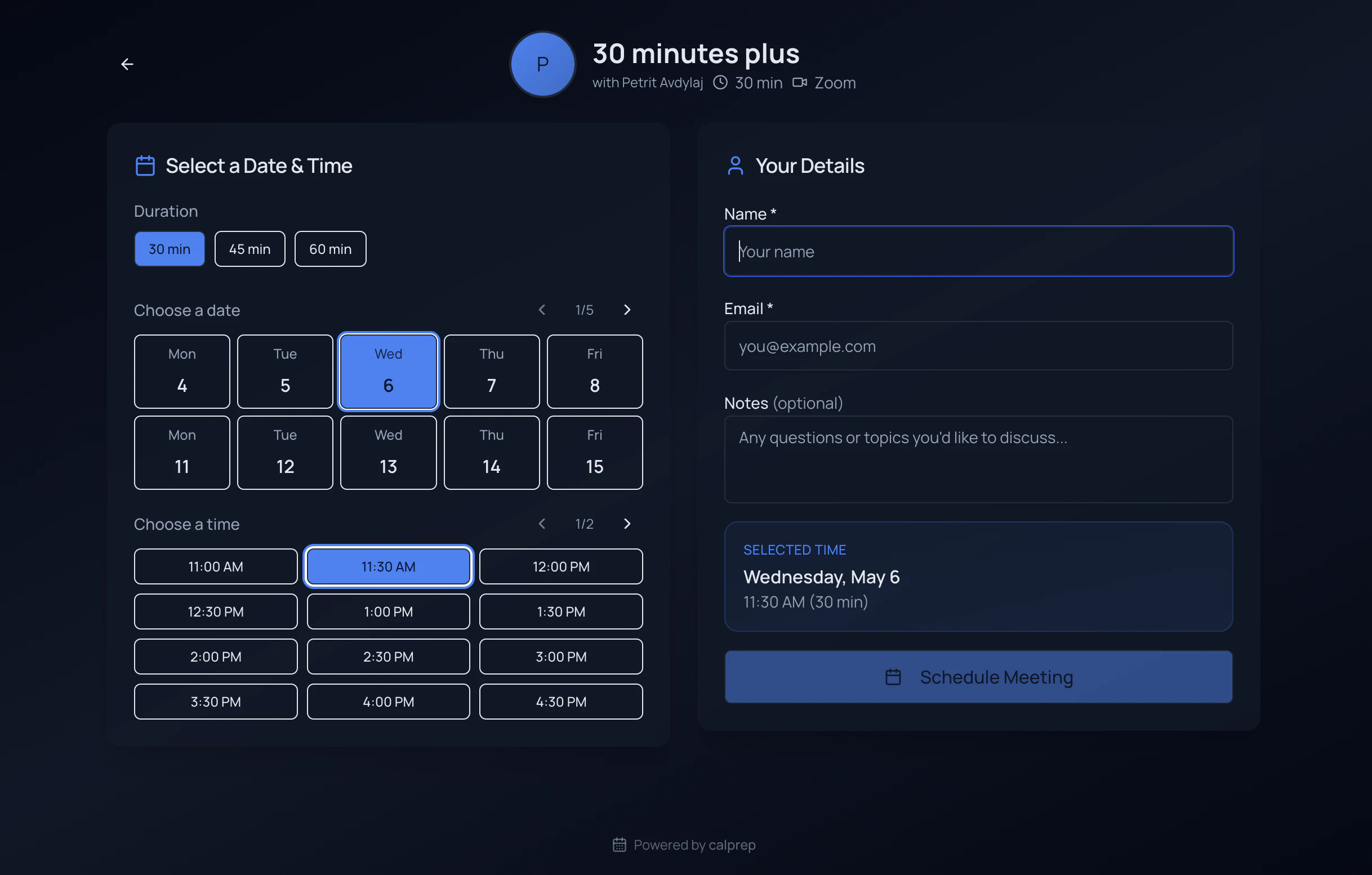 calprep screenshot 3