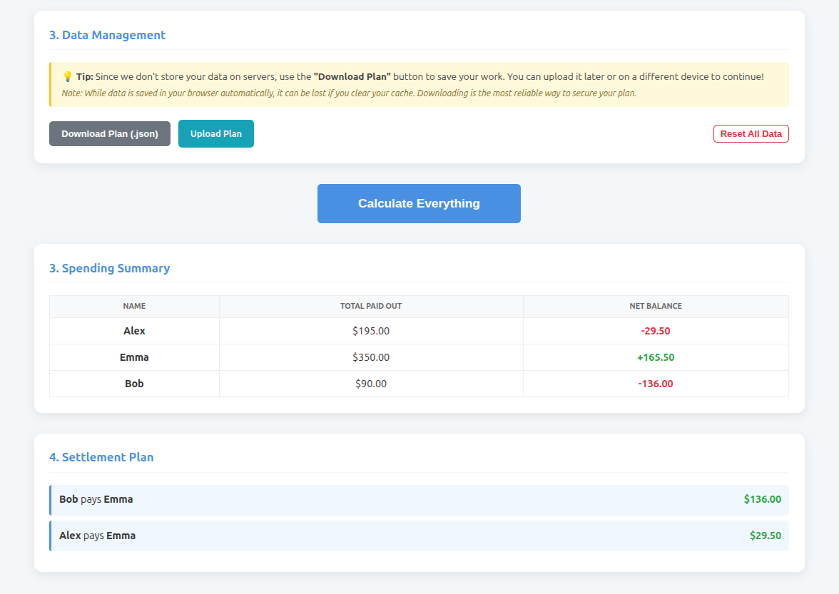 Expense Splitter Matrix - Screenshot 2 showing product features and functionality