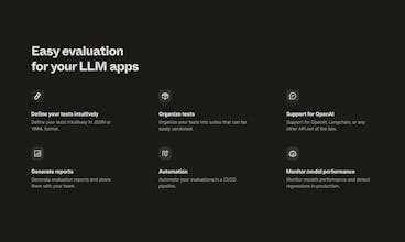 BenchLLM의 안전하고 실시간 AI 테스팅 능력을 대표하는 일러스트는 AI 창작물의 향상과 최적화를 위한 것입니다.