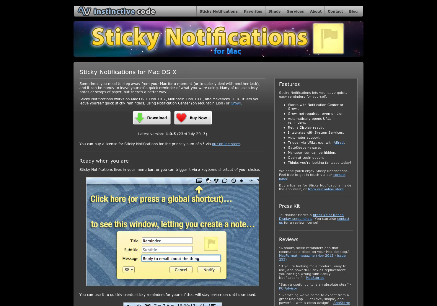 Sticky Notifications