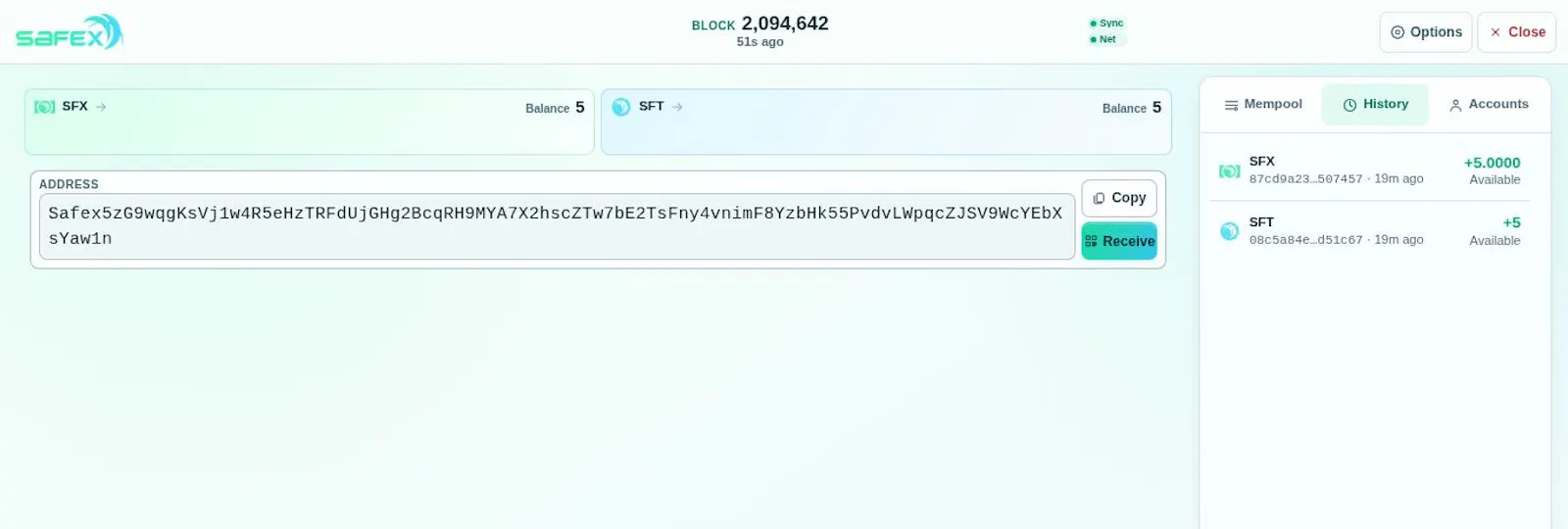 Safex screenshot 1