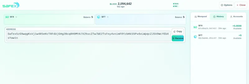 Safex screenshot 1