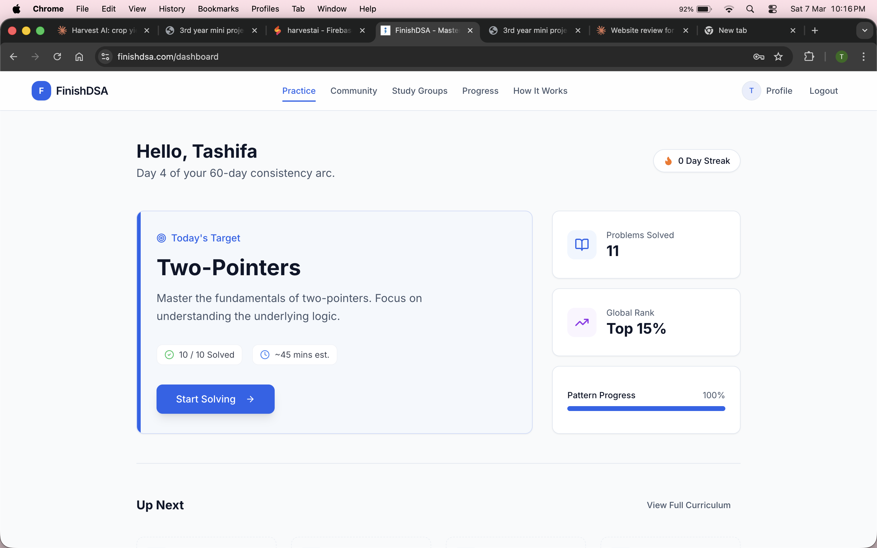FinishDSA - Screenshot 4 showing product features and functionality