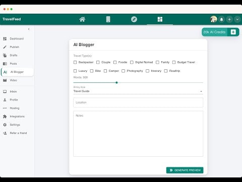 TravelFeed AI Blogger  gallery image