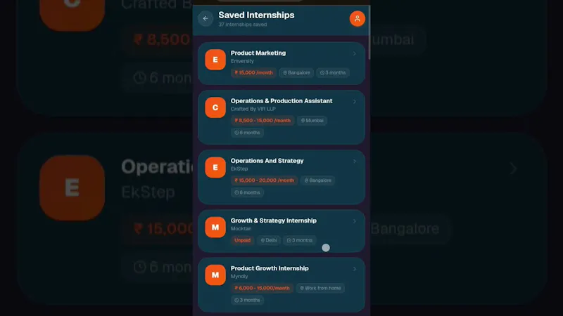 Swipe Intern screenshot 1 (video preview)