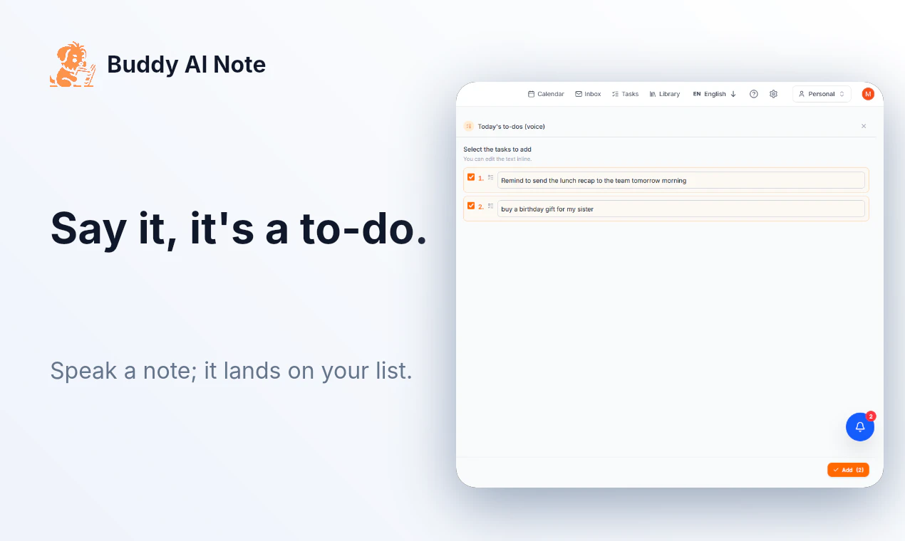 Buddy AI Note 截图 2