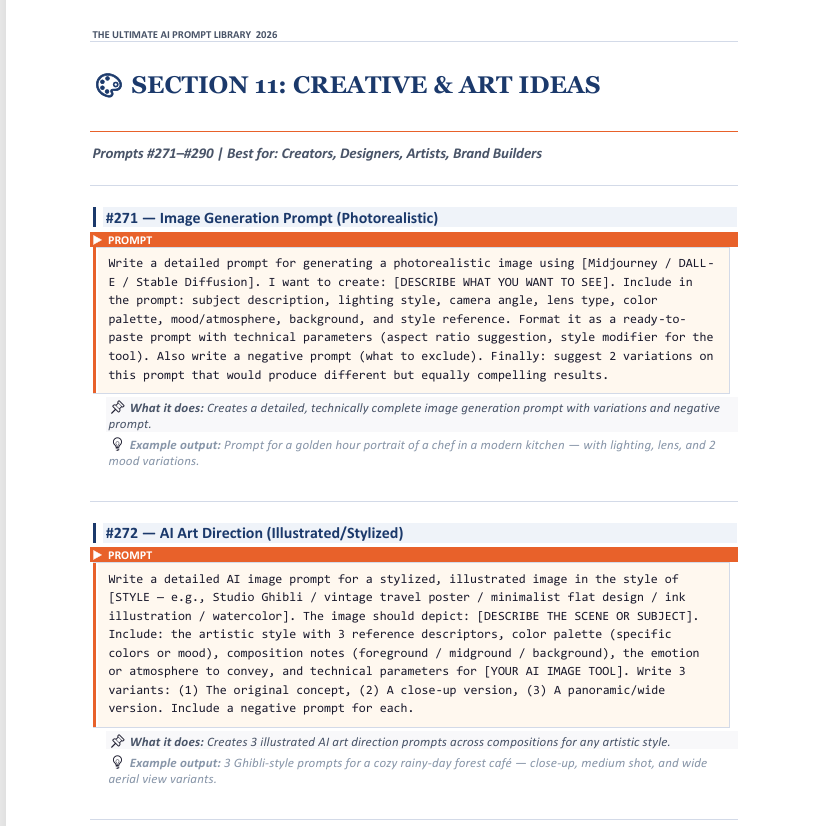 The Ultimate AI Prompt Library 2026  gallery image