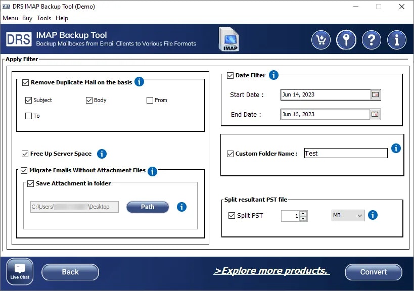Ferramenta de backup IMAP migreeMails media 4