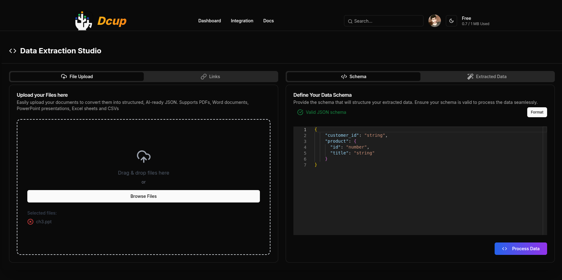 DCUP - Преобразовать грязные документы в чистый, структурированный json медиа 4