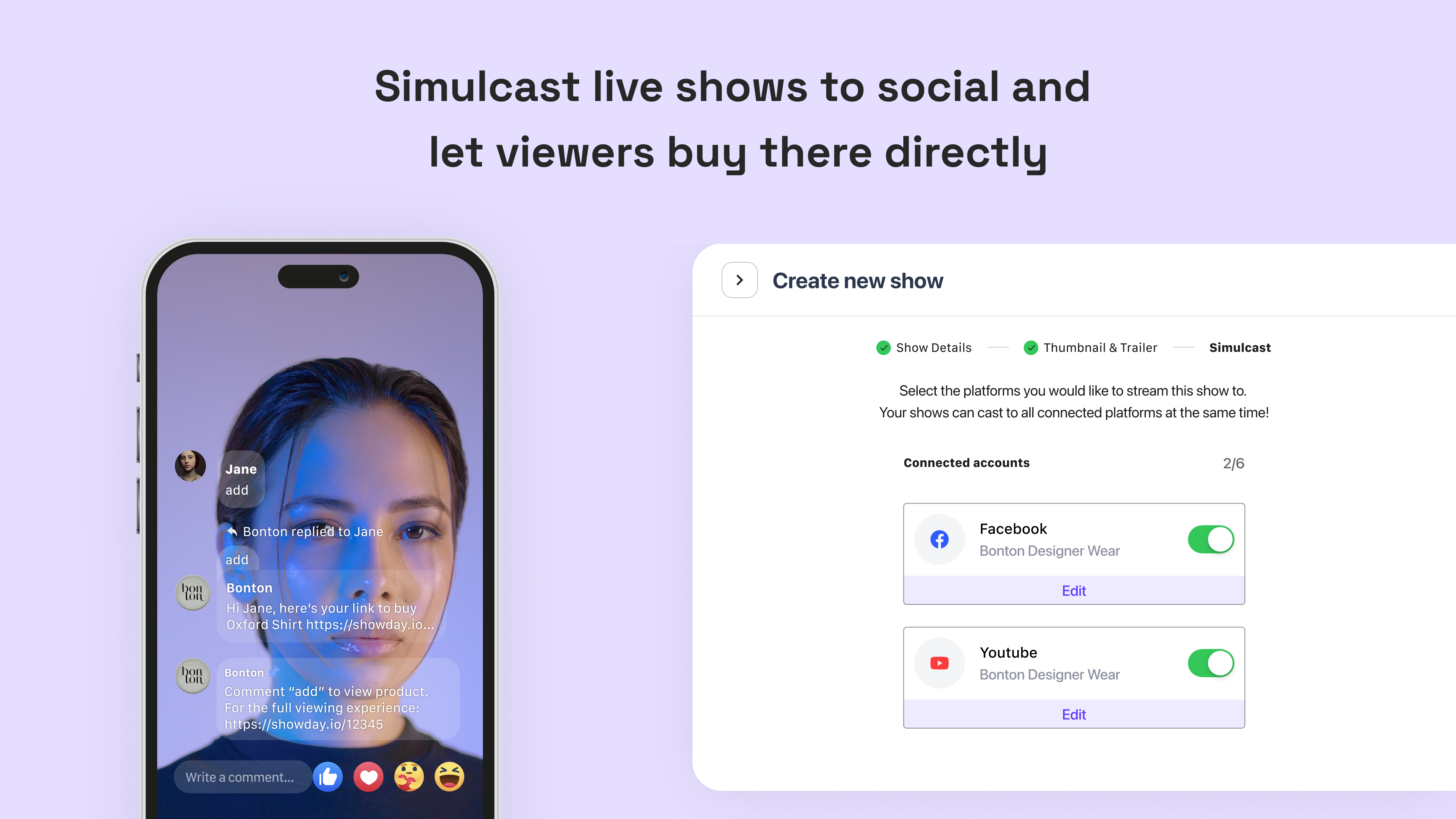 Média Montré - Travailler en direct et vidéos Shoppable pour les marques Shopify 5