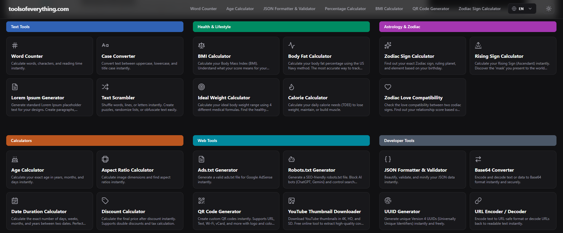 Tools of Everything - Main product screenshot demonstrating key features and user interface