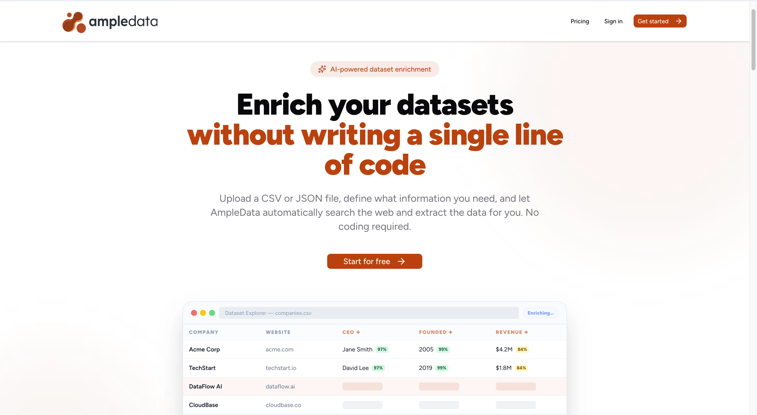 AmpleData - Structured data from the web screenshot 1