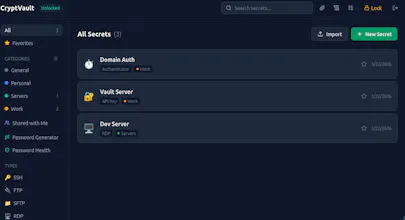 CryptVault — Encrypted Secrets Manager gallery image