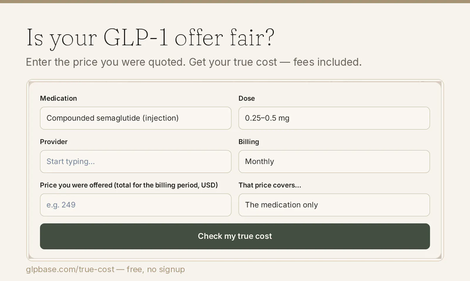 True Cost by GLPbase screenshot 4