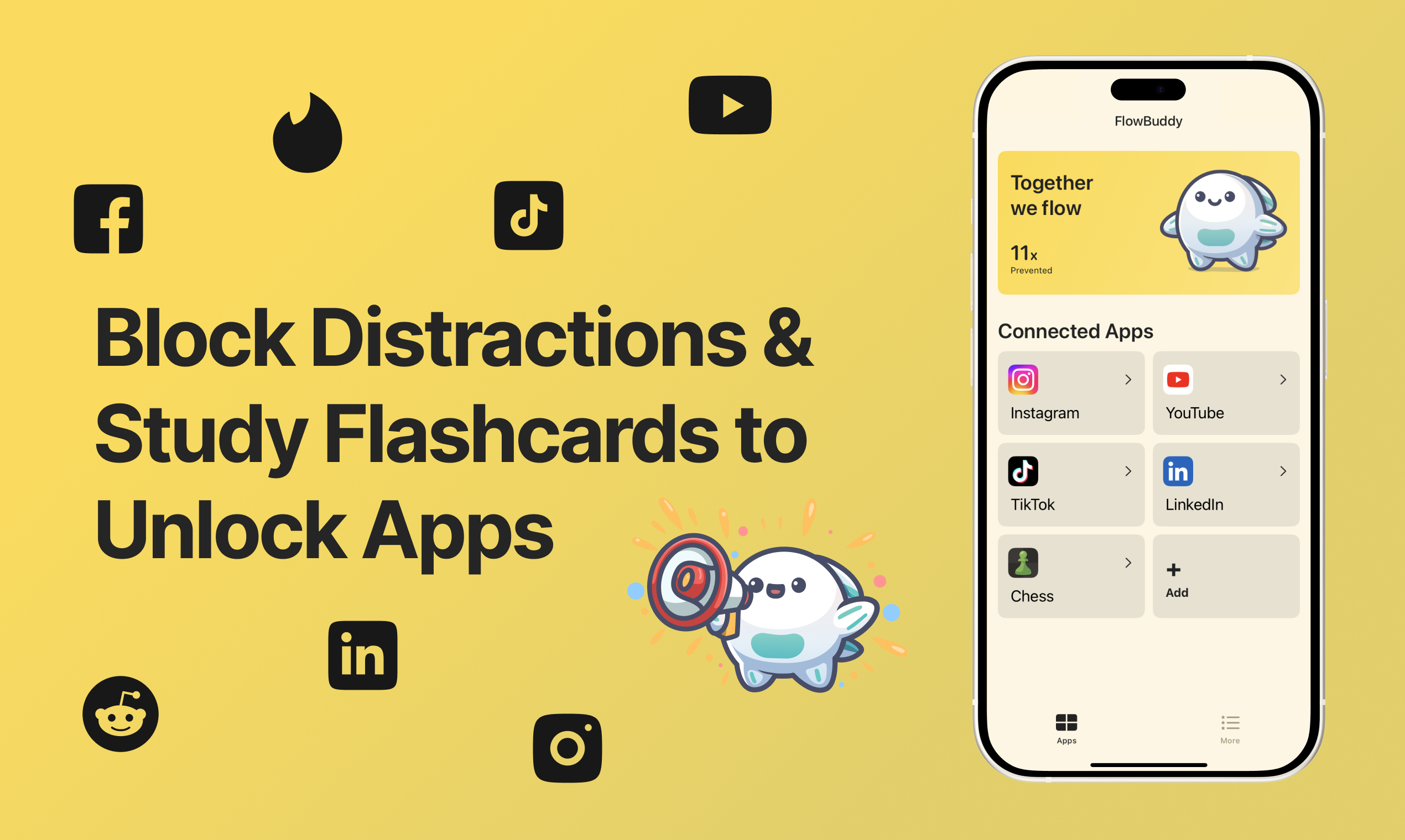 startuptile FlowBuddy-Block distracting apps and study to unlock them