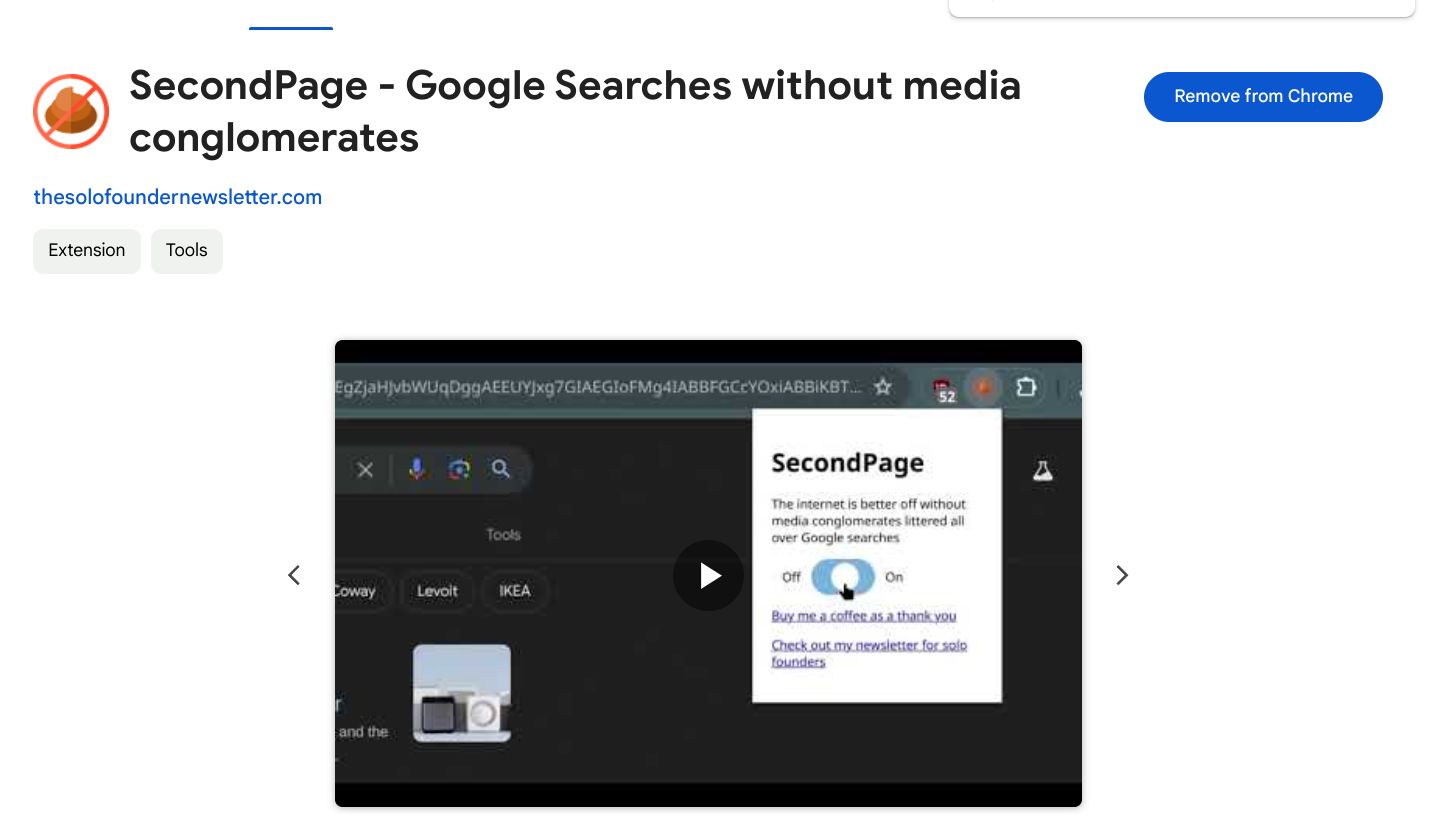 セカンドページ - Googleはメディアコングロマリットなしで検索しますメディア3