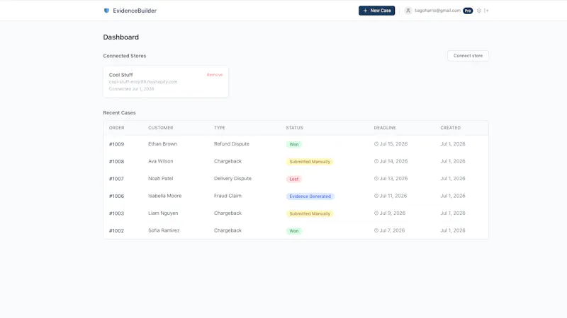 EvidenceBuilder screenshot 2