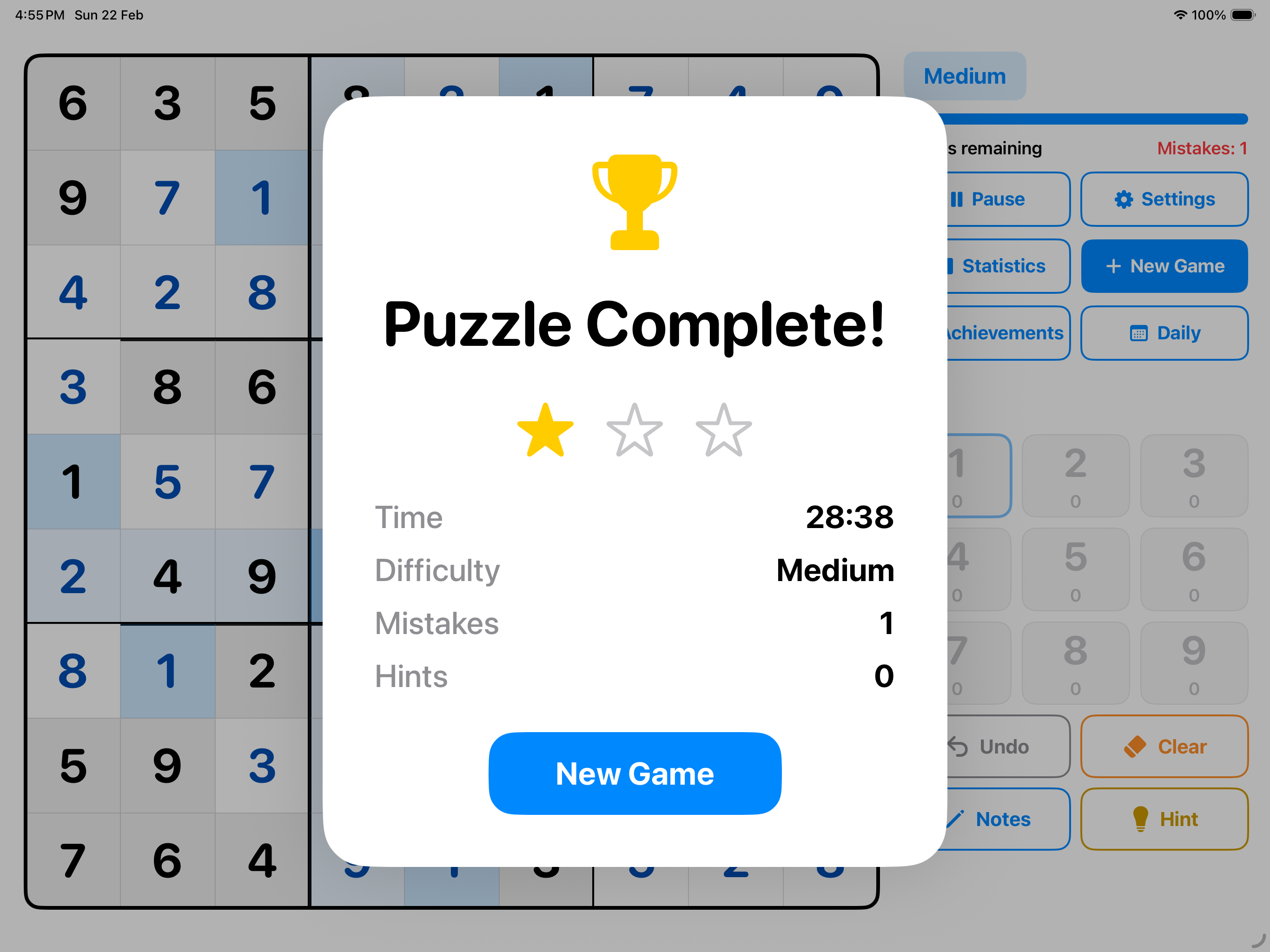 Clear Sudoku 9 - Screenshot 3 showing product features and functionality