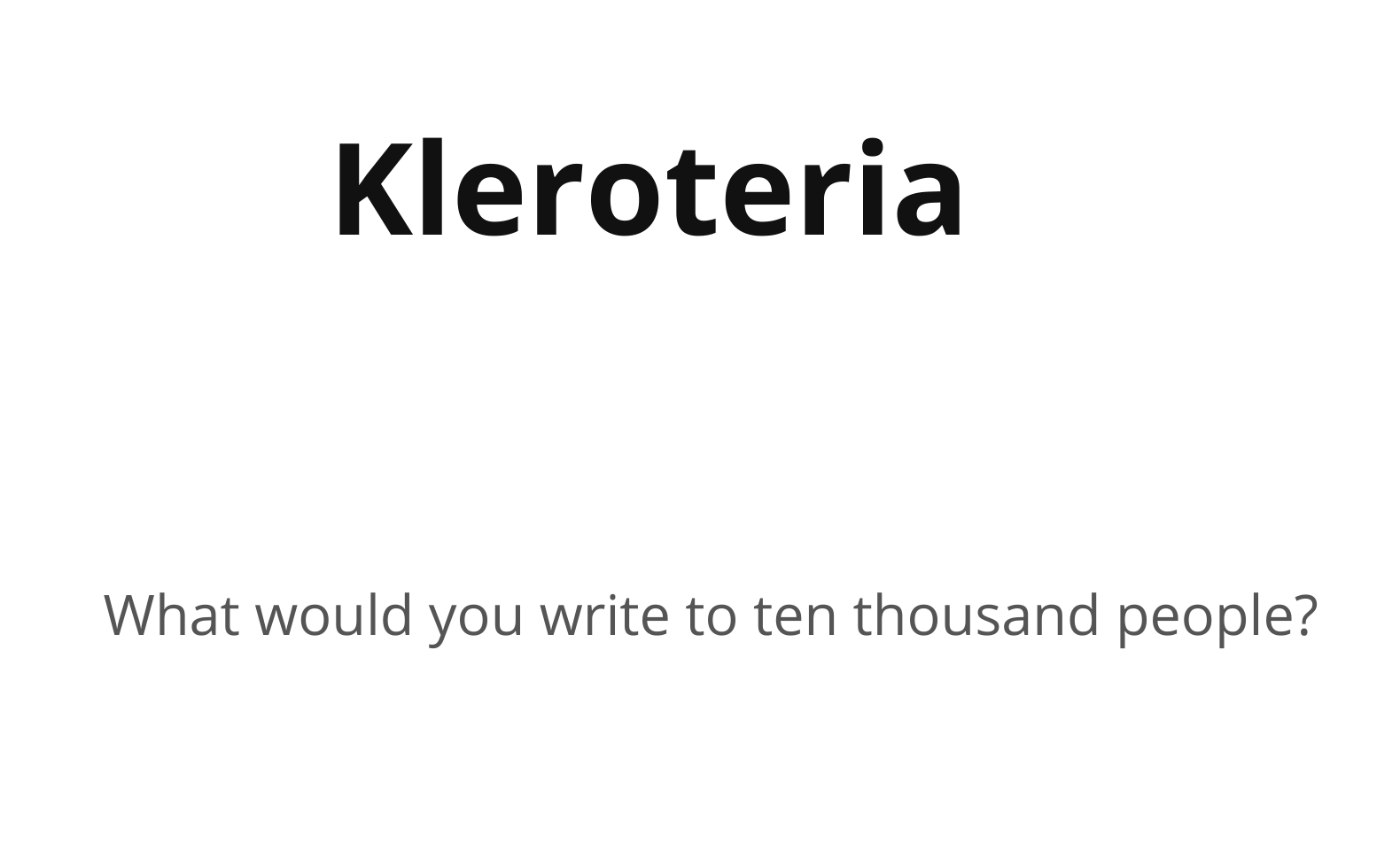 Kleroteria gallery image