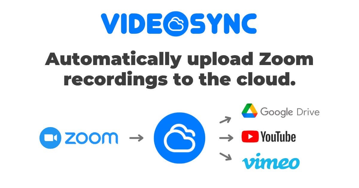 videosync - 자동 줌 녹음 업로드 드라이브, YouTube 및 Vimeo 미디어 2
