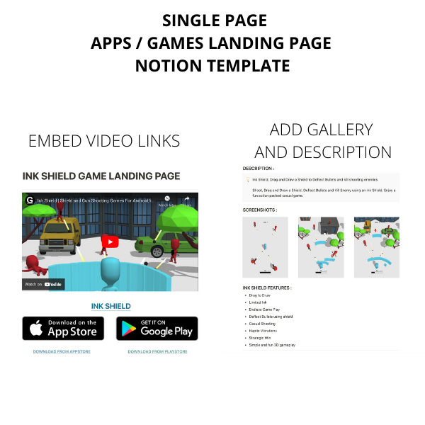 Product Landing Page Notion Template