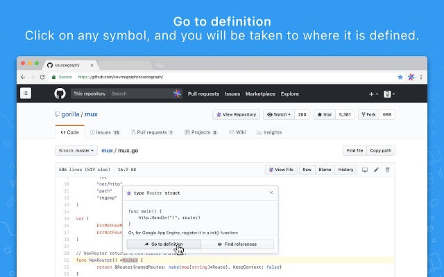 Sourcegraph browser extension gallery image