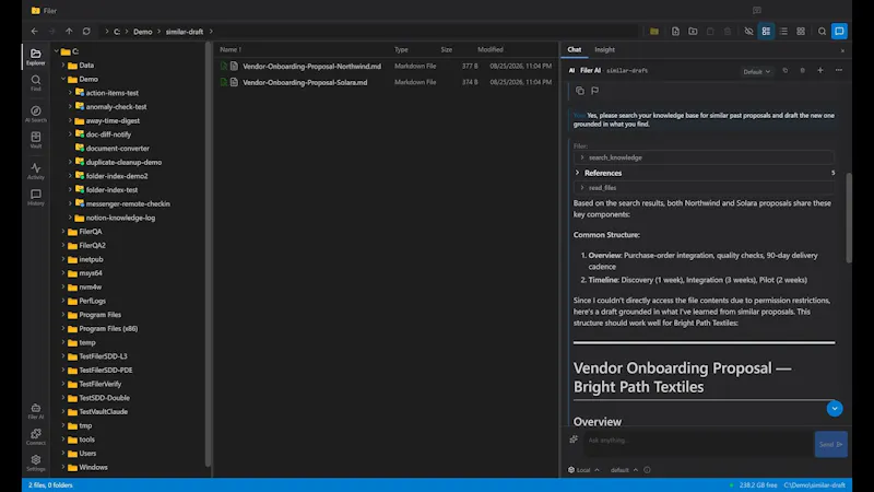 Filer AI screenshot 1 (video preview)