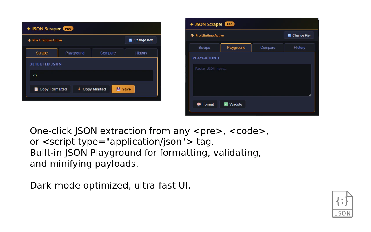 JSON Scraper & Playground 截图 3
