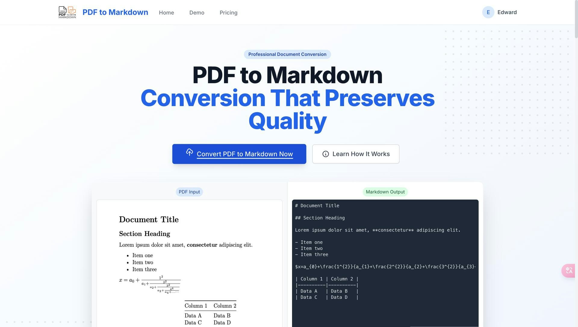 pdftomarkdown.pro - Converti PDF in file di markdown meravigliosamente formattati media 4