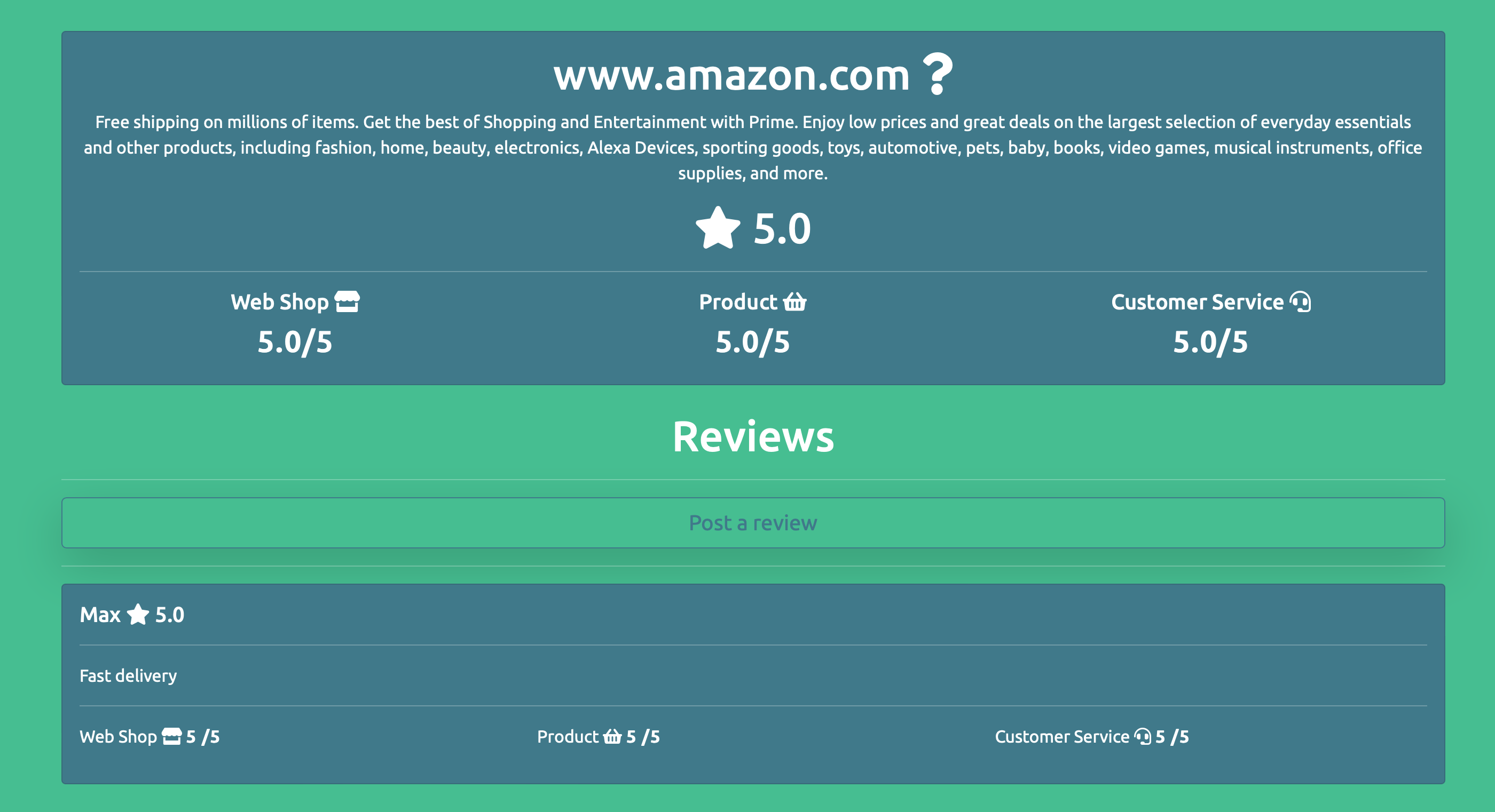 Web Shop Reviews gallery image